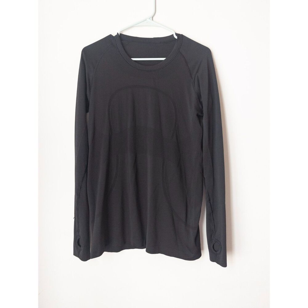 black Lululemon Swiftly Tech Long Sleeve Crew shirt size 12